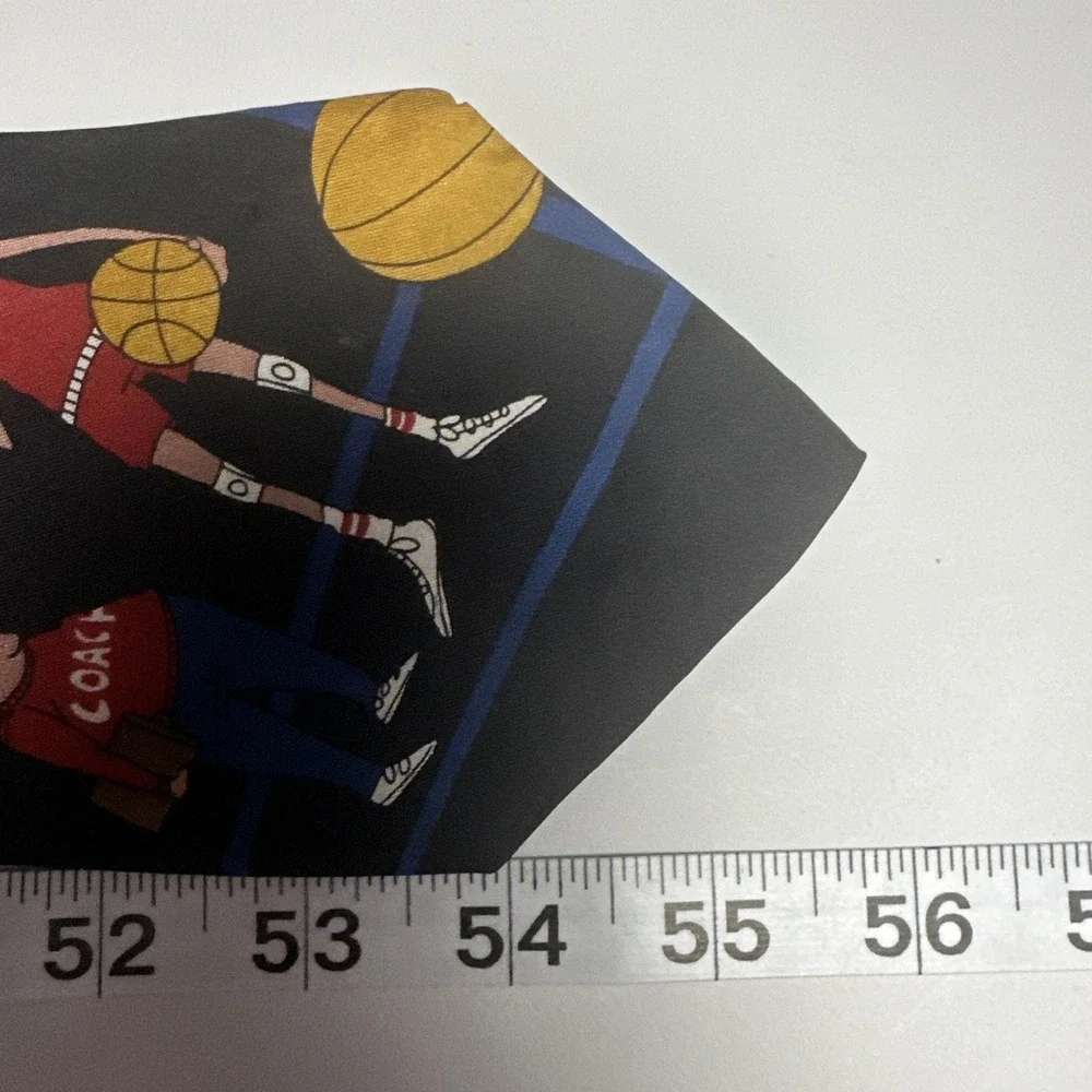 Richard Torrey Basketball Coach Novelty Tie Funny Sports Cartoon Silk